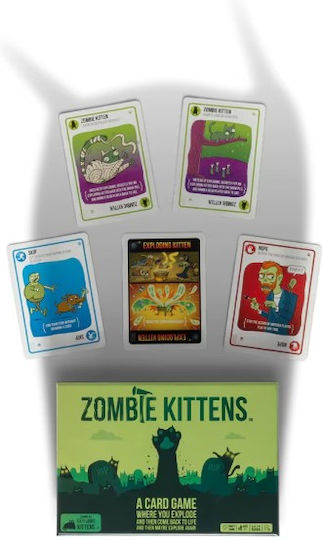 Joc de Societate Zombie Kittens pentru 2-5 Jucători 7+ Ani Asmodee