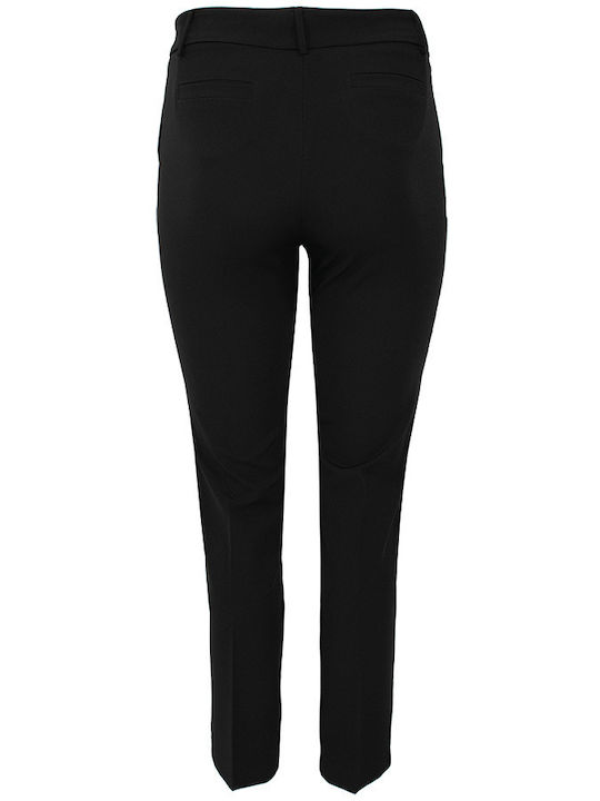 Damen Stoff Hose in Schlanker Passform Black