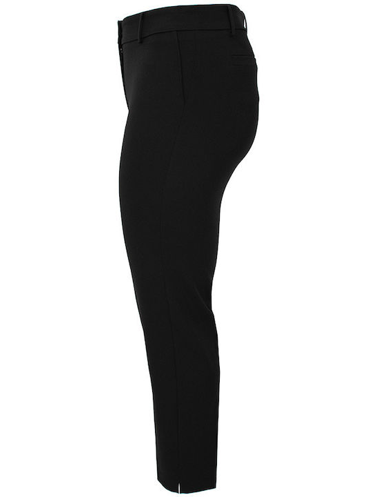 Damen Stoff Hose in Schlanker Passform Black