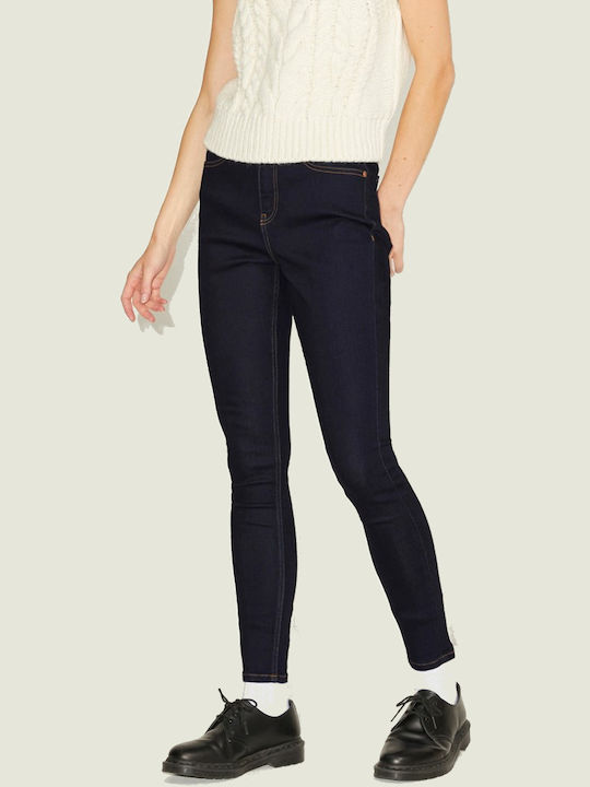 High Waist Women's Jean Trousers in Skinny Fit Dark Blue