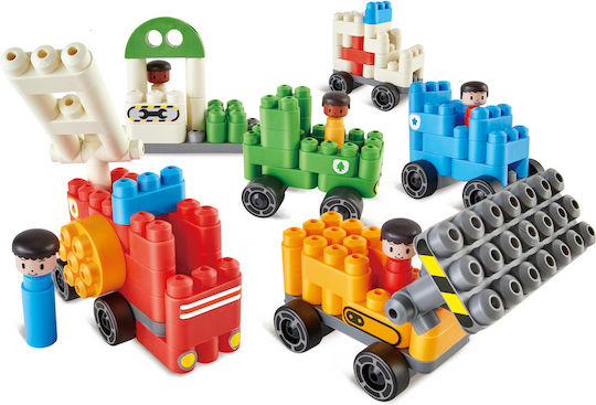 Hape Τουβλάκια PolyM Vehicle για 2-6 Ετών 130τμχ