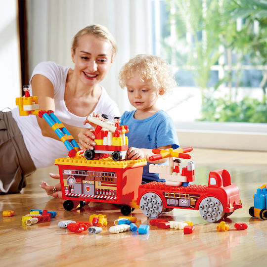 Hape Cuburi De Construit Fire Truck Pentru 1.5+ Ani 106 Bucăți