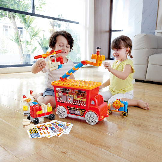 Hape Cuburi De Construit Fire Truck Pentru 1.5+ Ani 106 Bucăți
