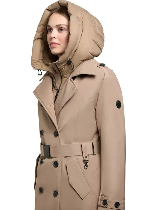 Γυναικείο Μπουφάν για Χειμώνα Beige