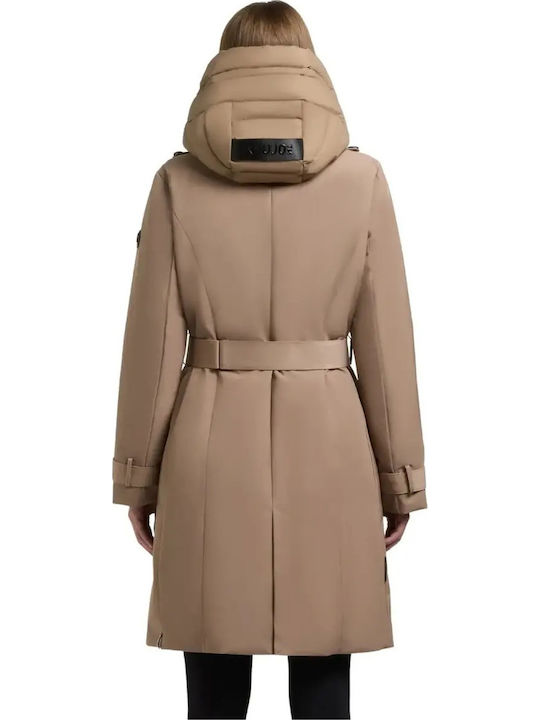 Γυναικείο Μπουφάν για Χειμώνα Beige
