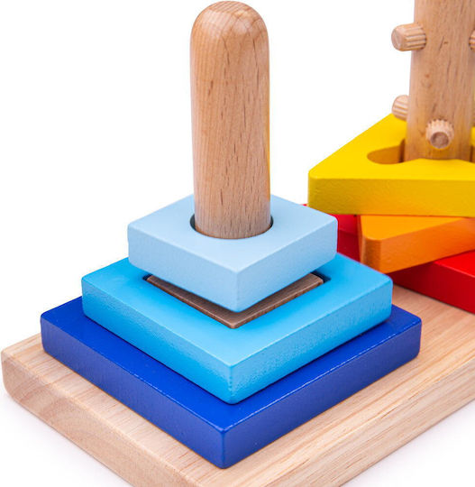 Big Jigs Παιχνίδι Ταξινόμησης Σχημάτων 3 Geometric Shapes από Ξύλο για 24+ Μηνών