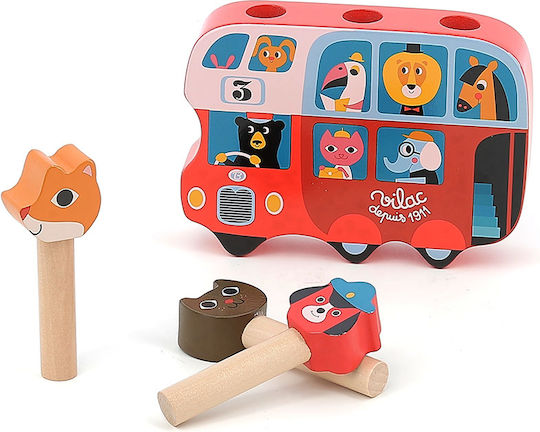 Vilac Играчка за сортиране на форми Pop-Up Bus от дърво