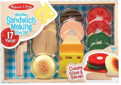 Melissa & Doug Σετ Παρασκευής Σάντουιτς από Ξύλο για 3+ Ετών 17τμχ