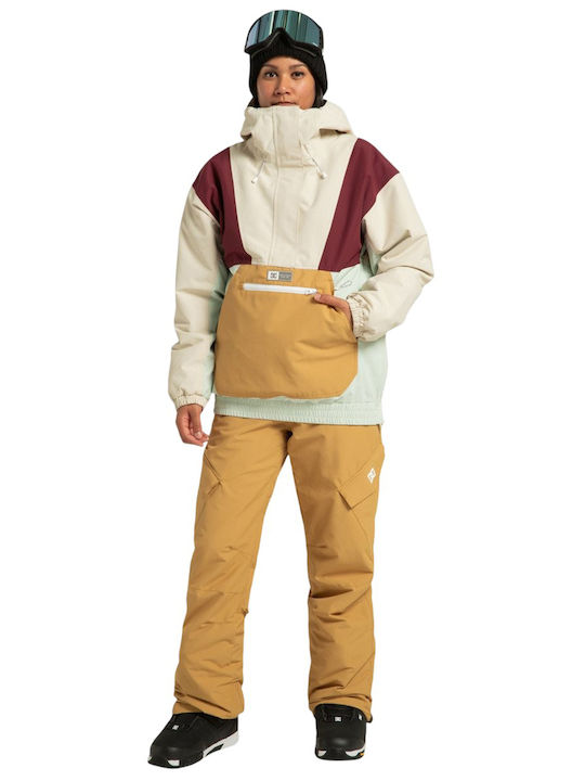 DC Anorak ADJTJ03053-TFL0 Γυναικείο Μπουφάν για Σκι & Snowboard Μπεζ