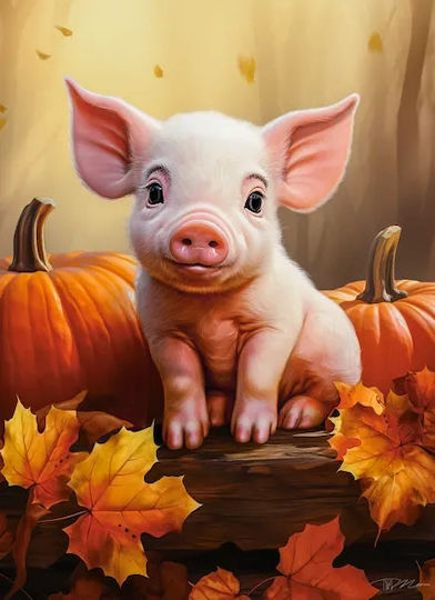 Παιδικό Puzzle Cute Cute Fall Piglet 300pcs Castorland