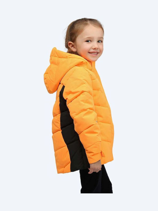 Kids' Quilted Jacket Short with Hood Orange