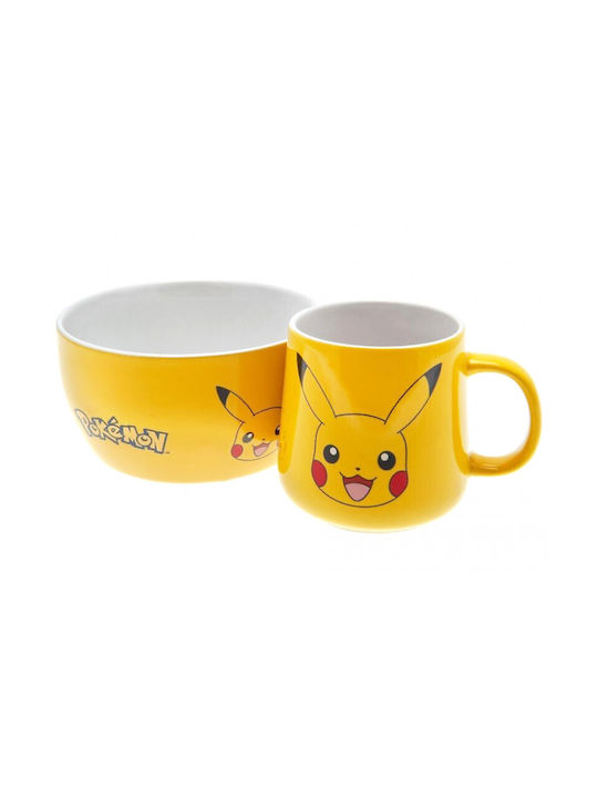 GB eye Set Mic Dejun Pokemon Pikachu Cană Ceramică Galbenă 380ml