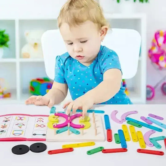 Παιχνίδι Κατασκευών Ξύλινo Εκπαιδευτικό για Παιδιά 3+ Ετών
