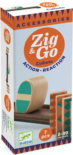 Djeco Wooden Construction Toy Zig & Go Culbuto Domino-Toboggan for Children 8+ years old+ Years
