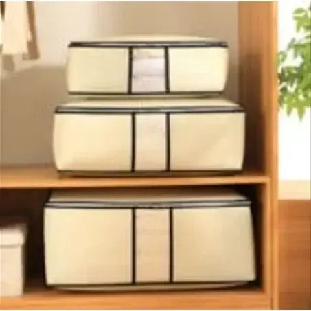 Tpster Fabric Storage Case For Clothes in Beige Color 45x45x20cm 1pcs