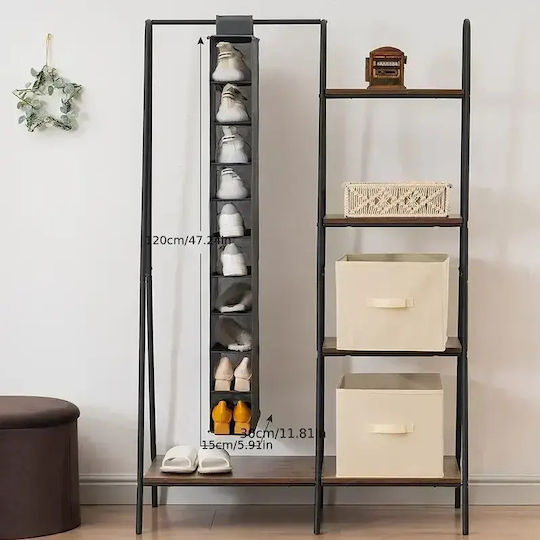Tpster Fabric Hanging Storage Case for Shoes in Gray Color 15x15x120cm 1pcs
