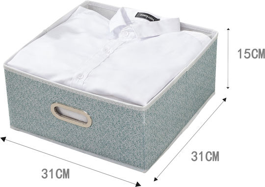 Tpster Stoff Aufbewahrungsbox für Kleidung in Grün Farbe 31x31x15cm 1Stück
