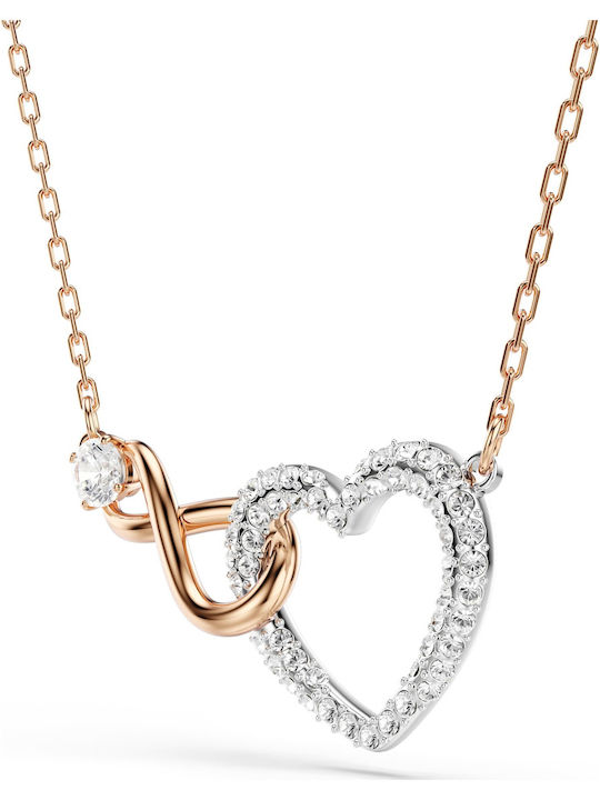 Swarovski Hyperbola Infinity Heart Halskette mit Design Herz Vergoldet