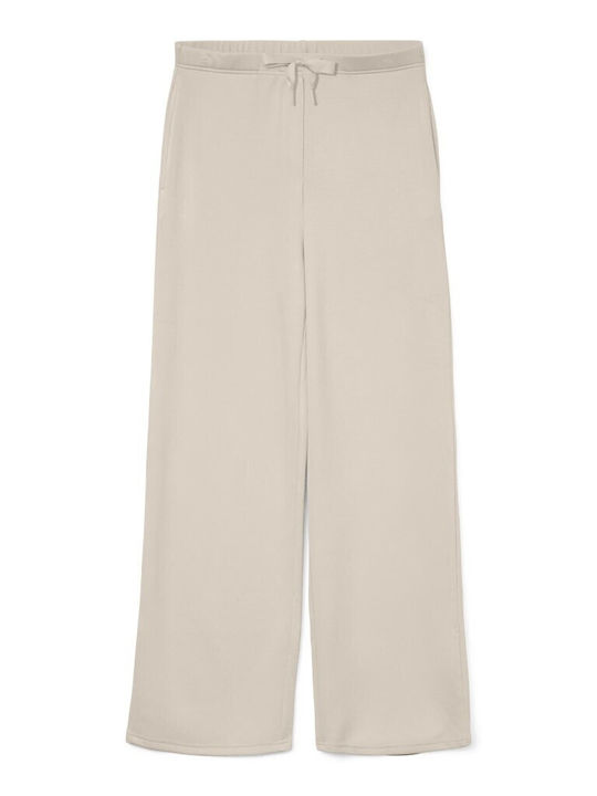 Damen Stoffhose in Breite Bein Stil Beiges