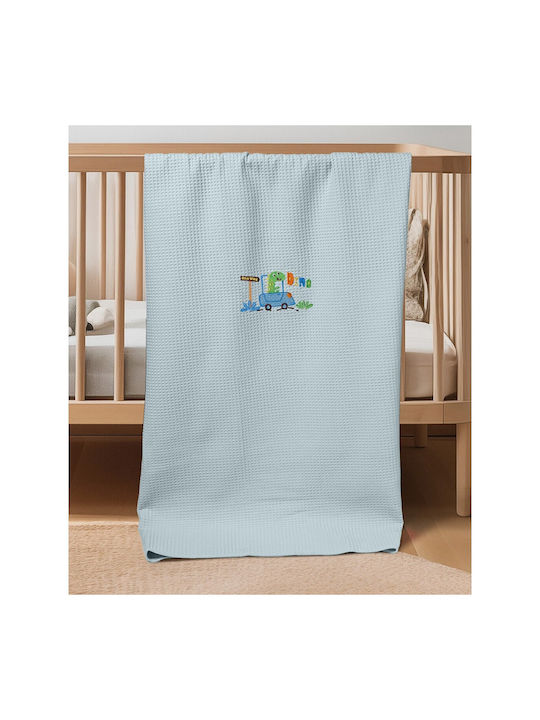 Adam Home Blanket Nursery Swaddling Blankets Dinosauros Waffle Blue Blue 80x110cm