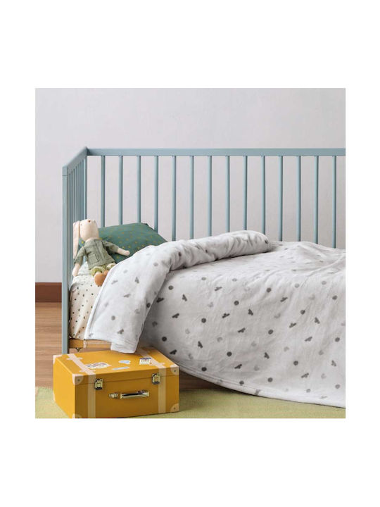 Kentia Blanket Cot Nube Fleece White 100x140cm