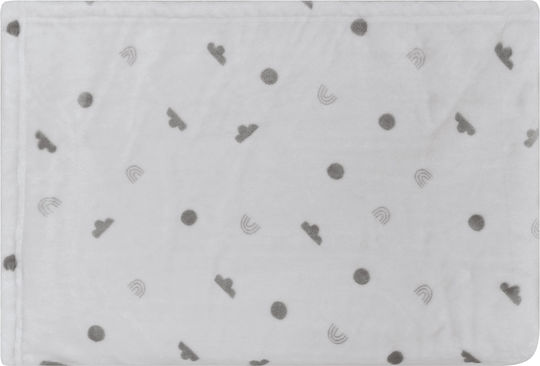Kentia Pătură Pătuț Nube Fleece Albă 100x140cm
