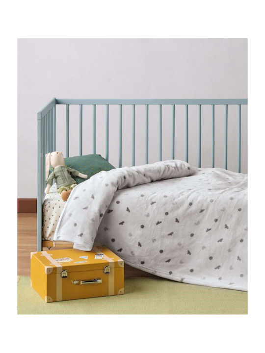 Kentia Blanket Cot Nube Fleece White 100x140cm