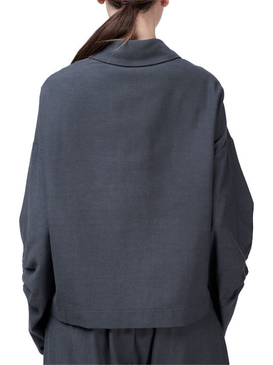 Langärmelig Damen Hemd Anthracite