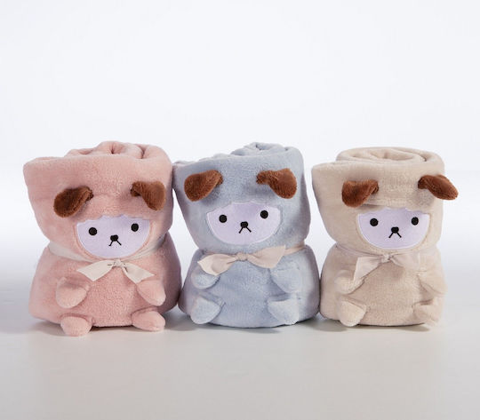 Nef-Nef Homeware Κουβέρτα Αγκαλιάς & Λίκνου Lovely Sheep Fleece Γαλάζια 80x110εκ.