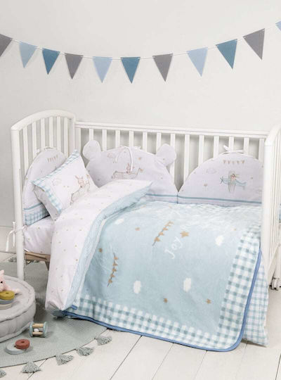 Nima Decke Kinderbett Samt Hellblau 110x140cm