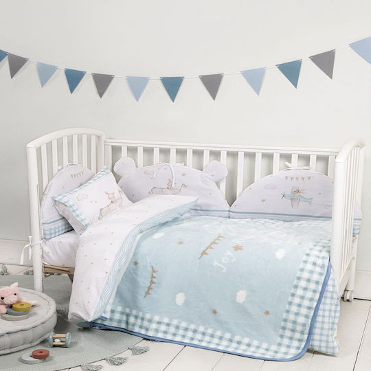Nima Decke Kinderbett Samt Hellblau 110x140cm