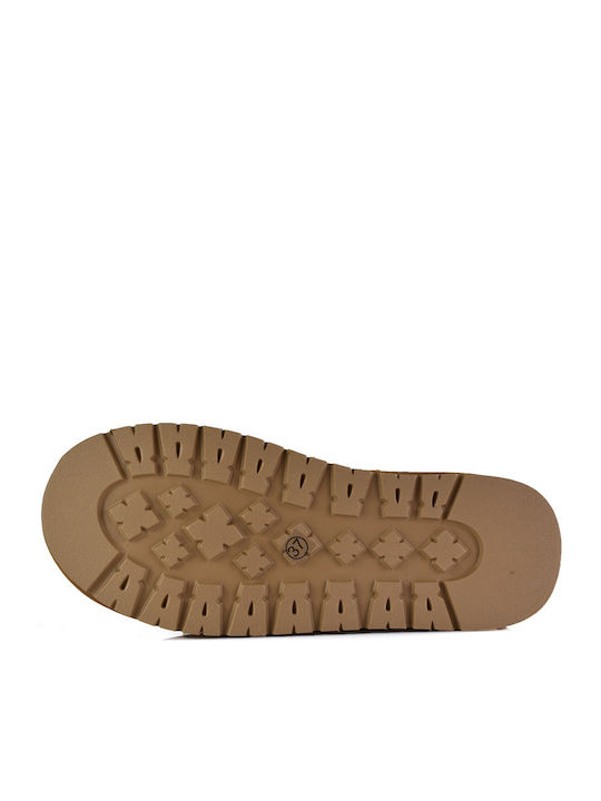 Leder Stiefeletten Damen Tabac Braun