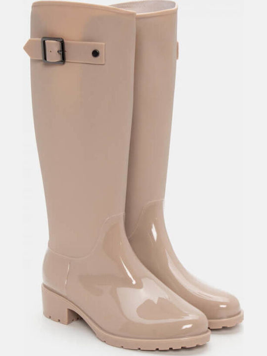 Damen Gummistiefel Beige