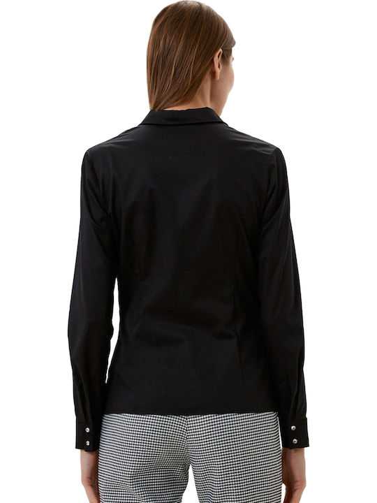 Women's Monochrome Long Sleeve Shirt Black