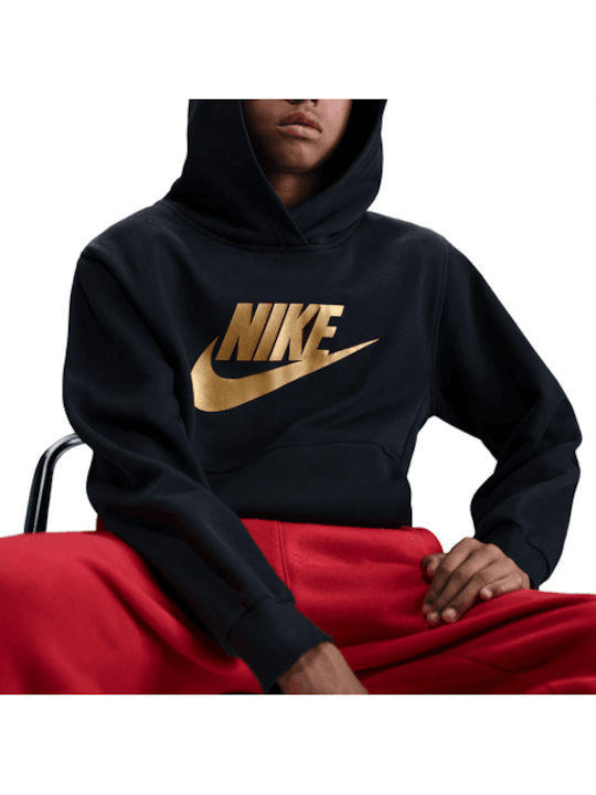 Kids Sweatshirt with Hood and Pockets Black