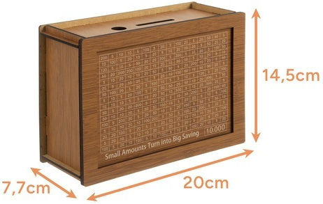 Pușculiță Din Lemn Copii Adulți Zola Sistem Inteligent De Economisire 5 Planuri Diferite De Economisire Numere De Bifat Marker Lemn 20 X 14.5 X 7.7 Cm Maro
