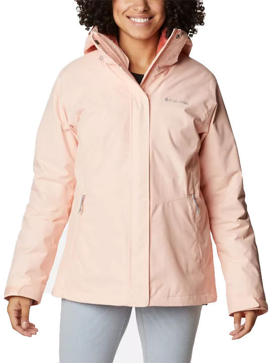 Bugaboo II Fleece Interchange 3 In 1 Women's Hiking Short Sports Jacket Waterproof for Winter with Detachable Hood Pink