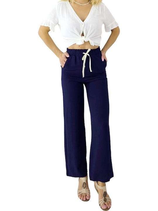 Damen Stoff Hose Marineblau