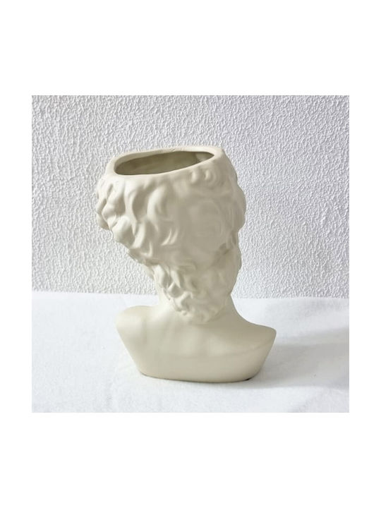 Velve Διακοσμητικό Βάζο Κεραμικό Εκρού 22x22xΥ22cm