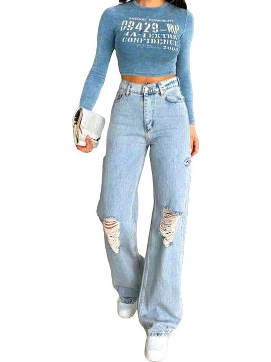 Damen Stoff Hose Blau