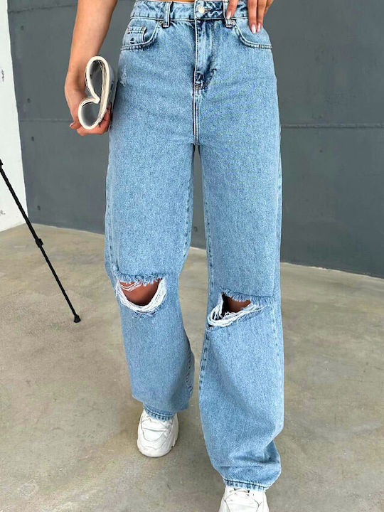 High Waist Women's Jean Trousers in Baggy Line