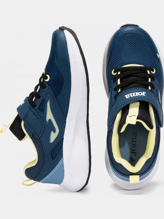 Kids Sports Shoes Running with Hoop & Loop Closure Navy Blue