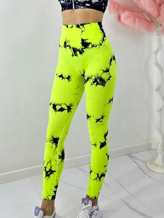 Leggings Pentru Instruire Colanți Lung Strângere Push Up Galbeni