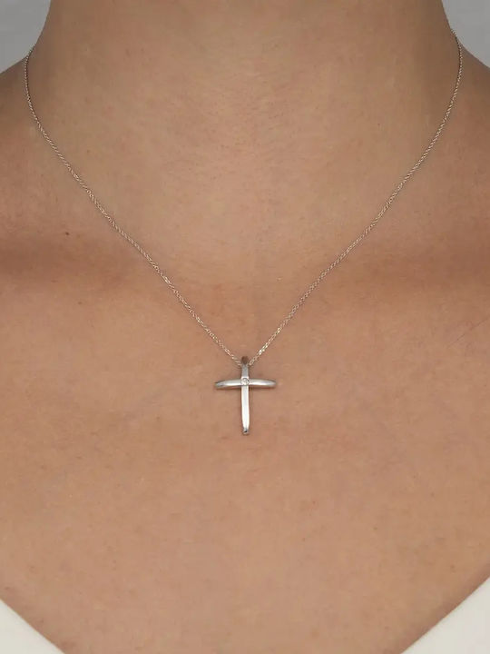 Damen Gold Kreuz 18K mit Kette