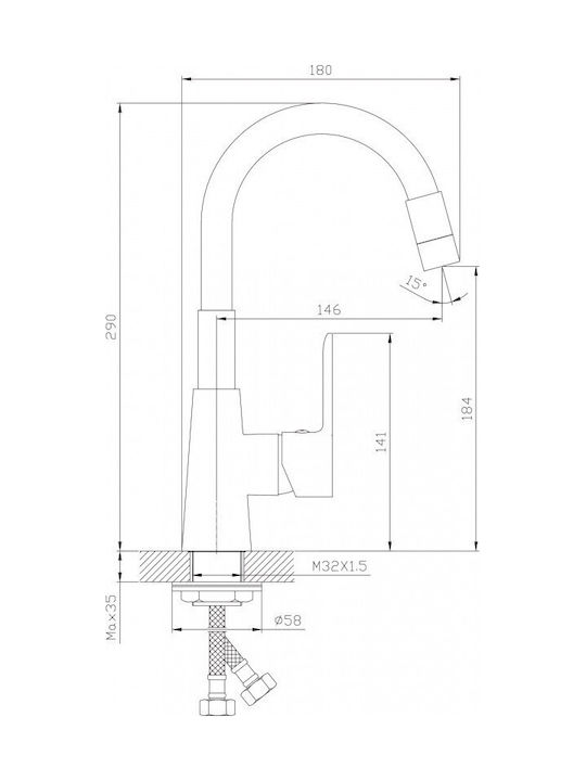 Inter Ceramic Alisado Αναμεικτική Μπαταρία Νιπτήρα Πράσινη
