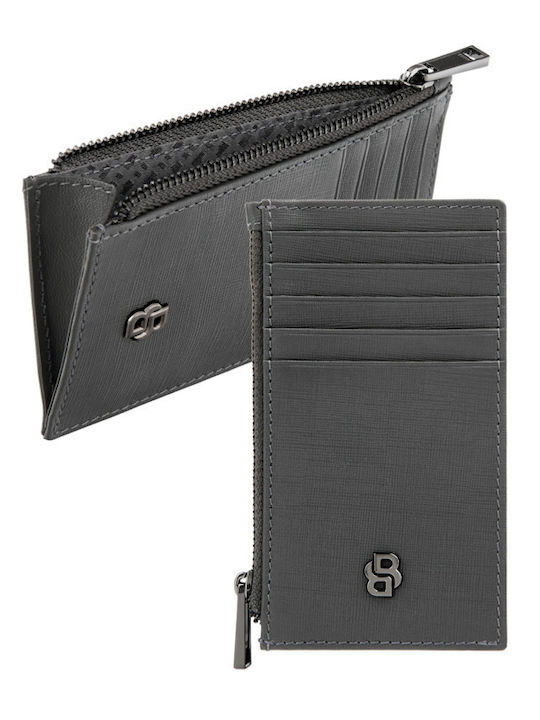 Leather Men's Wallet Cards Gray