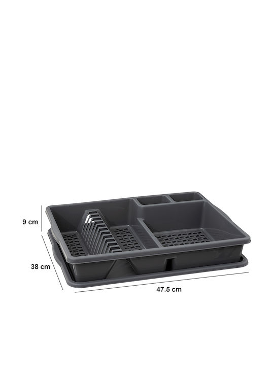 5Five Στραγγιστήρι Νεροχύτη Πλαστικό Γκρι 47.5x38x9cm