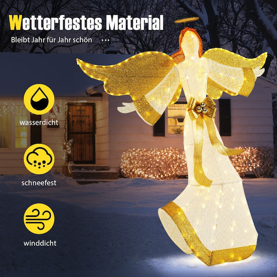 Costway Illuminated Christmas Angel 160 cm Halo Wings Cm24771de