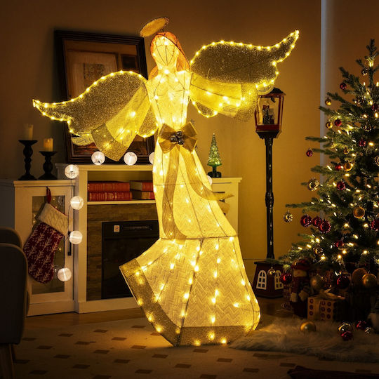 Costway Illuminated Christmas Angel 160 cm Halo Wings Cm24771de