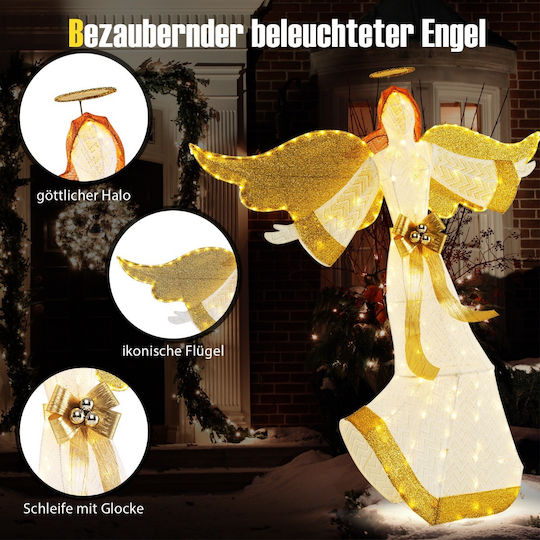 Costway Illuminated Christmas Angel 160 cm Halo Wings Cm24771de